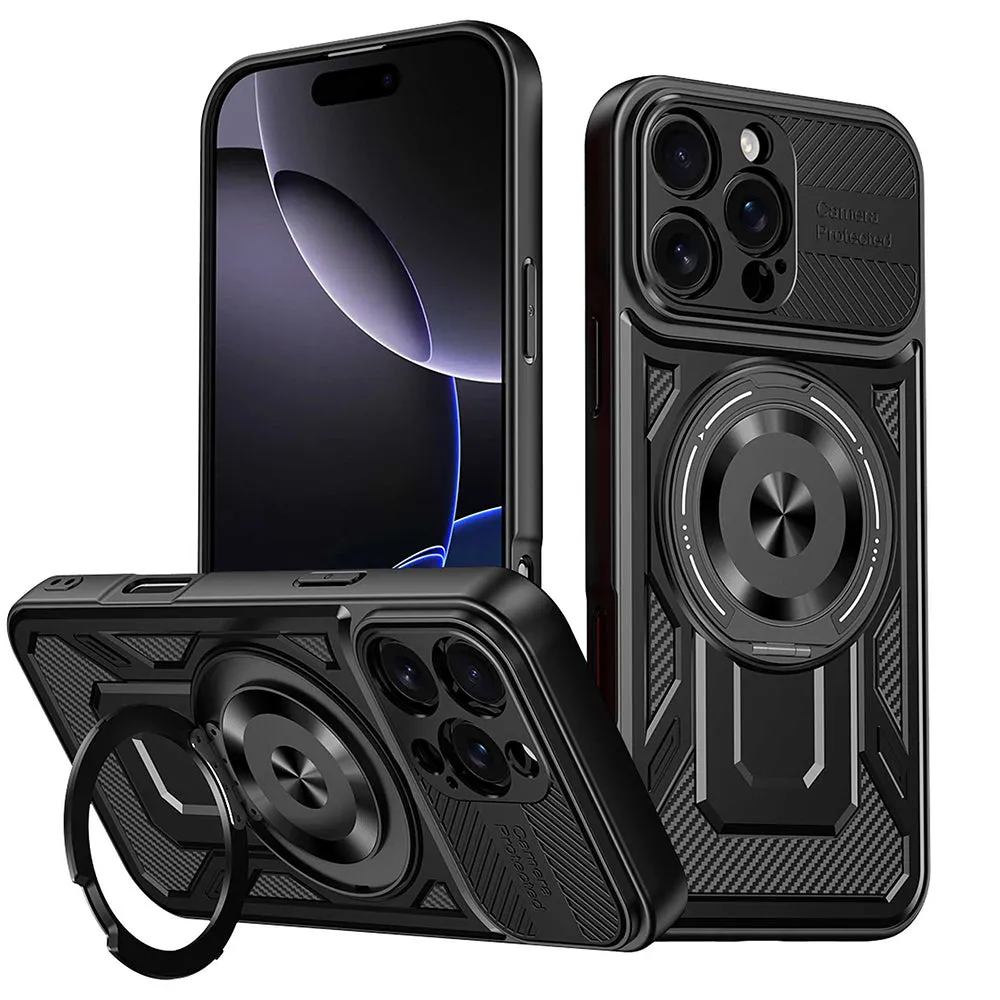 Custodia per Apple iPhone 16 Pro, Techsuit, RuggedCam, Nera - immagine 1