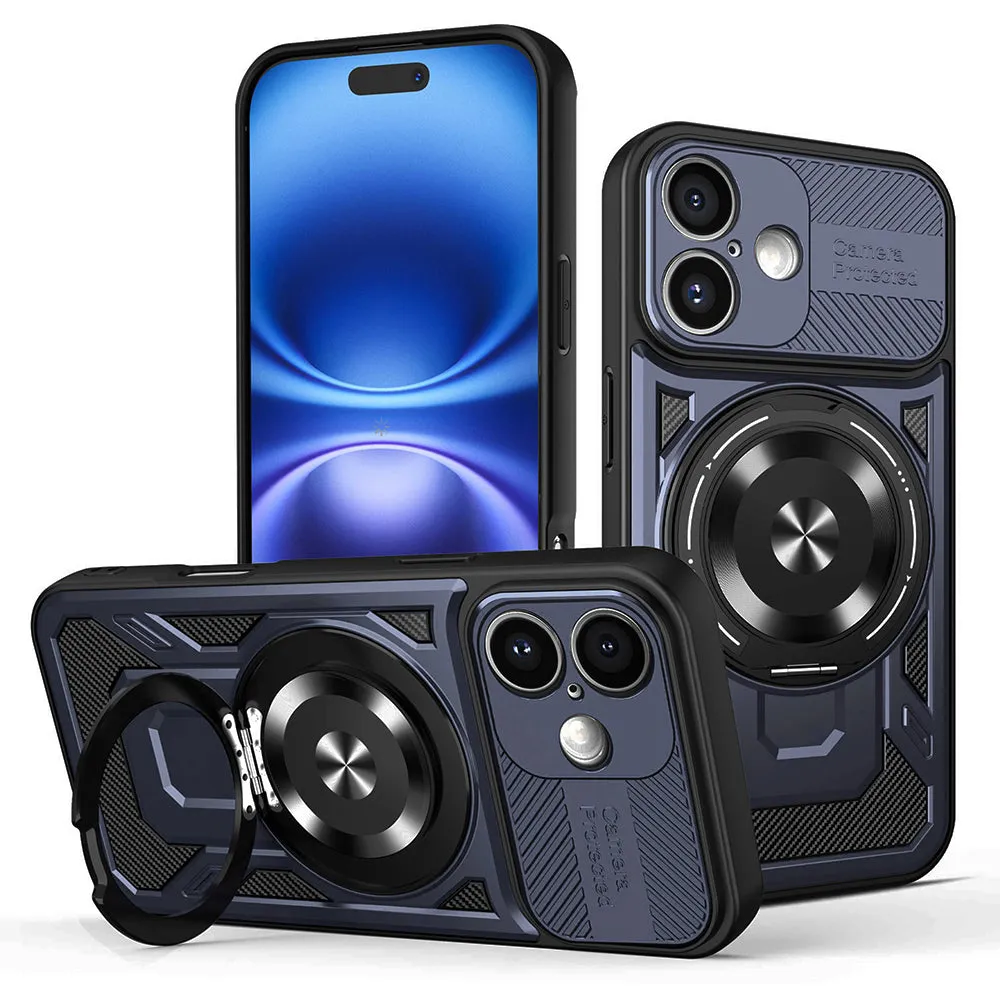 Custodia per Apple iPhone 16 Plus, Techsuit, RuggedCam, Blu - immagine 1
