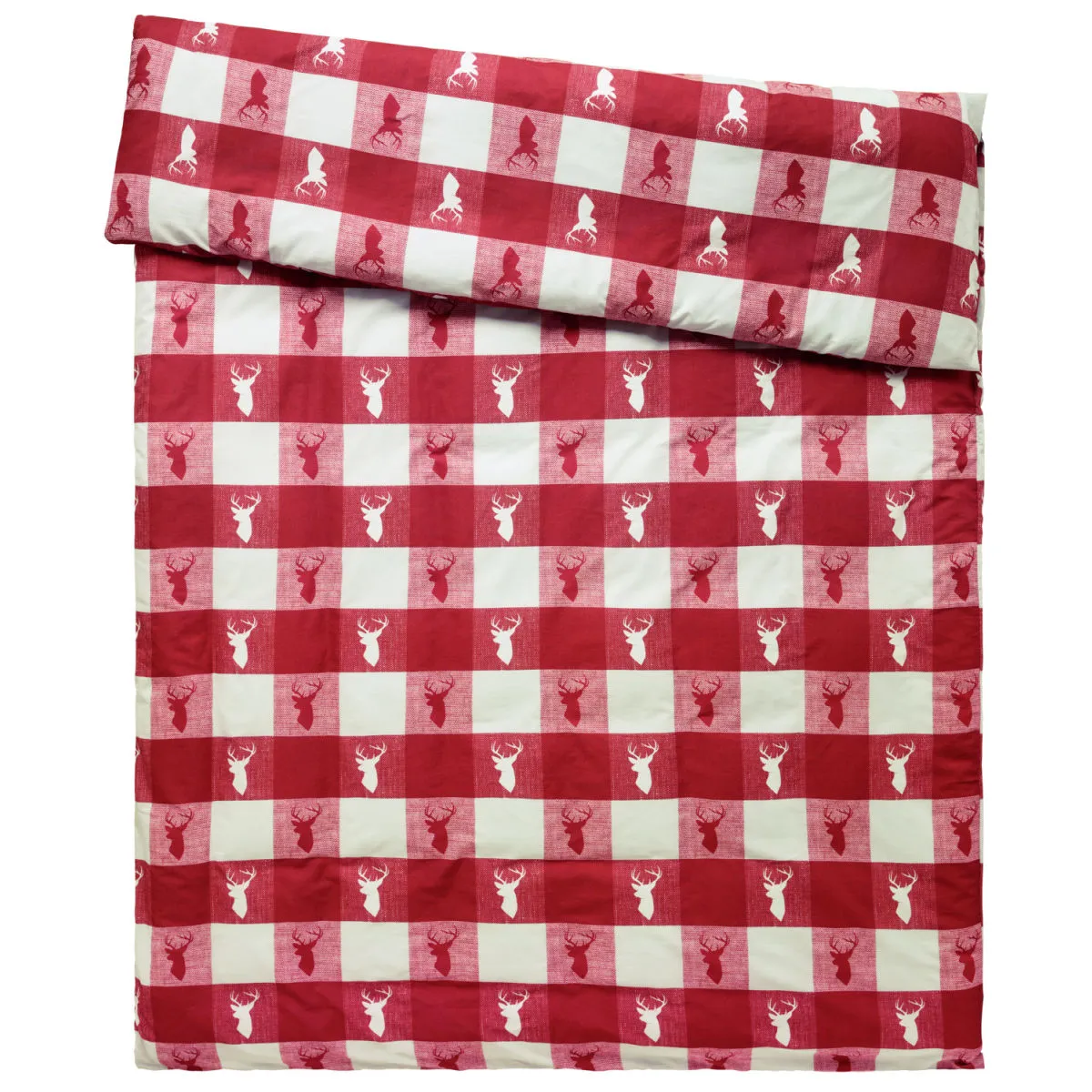 ERWIN M. Copripiumino con cervi Villach; 140x200 cm (LxL); rosso/bianco - immagine 1