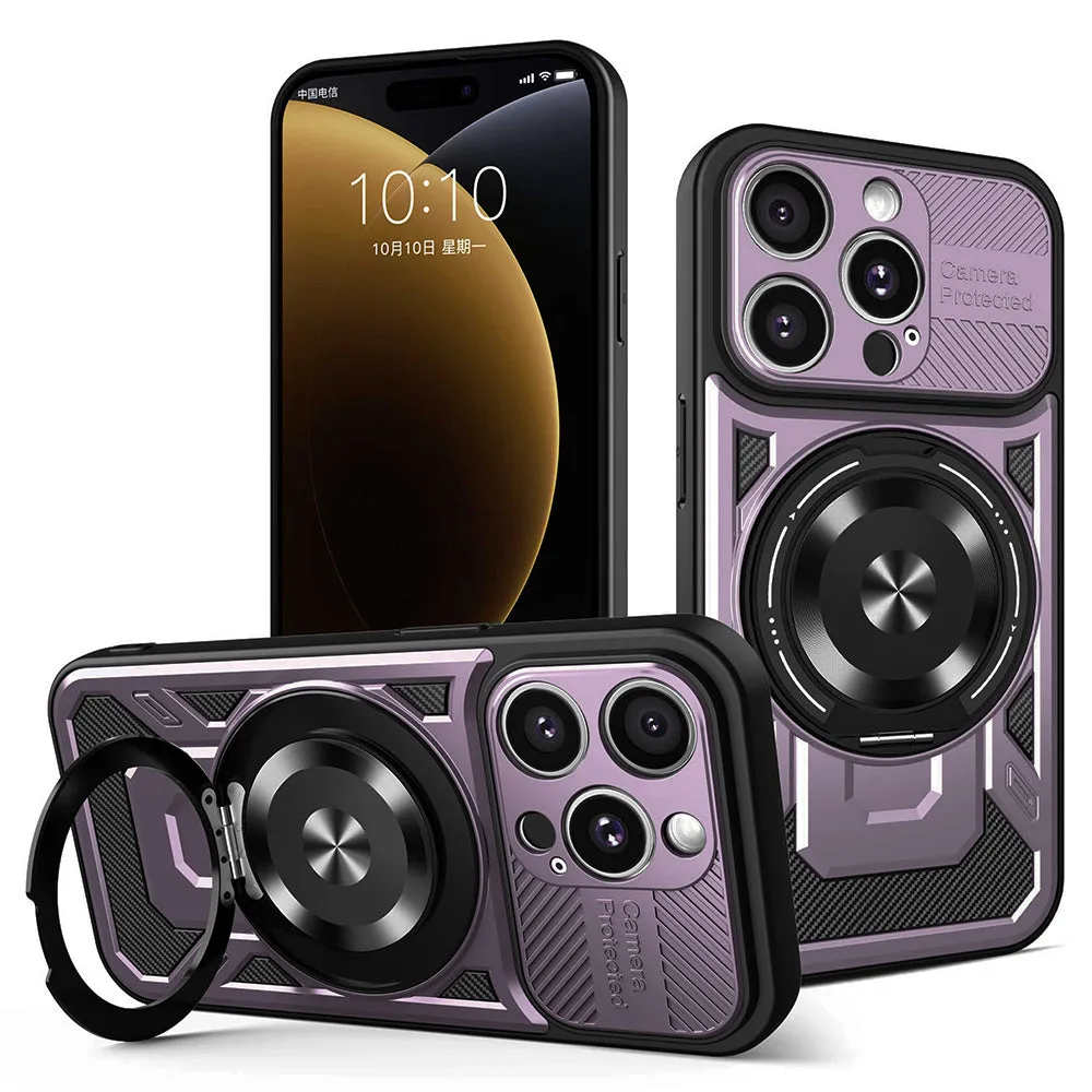 Custodia per Apple iPhone 15 Pro Max, Techsuit, RuggedCam, Viola - immagine 1