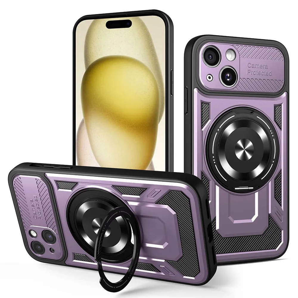 Custodia per Apple iPhone 15 Plus, Techsuit, RuggedCam, Viola - immagine 1
