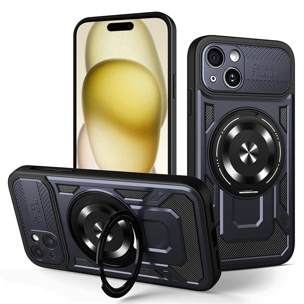 Custodia per Apple iPhone 15 Plus, Techsuit, RuggedCam, Blu - immagine 1
