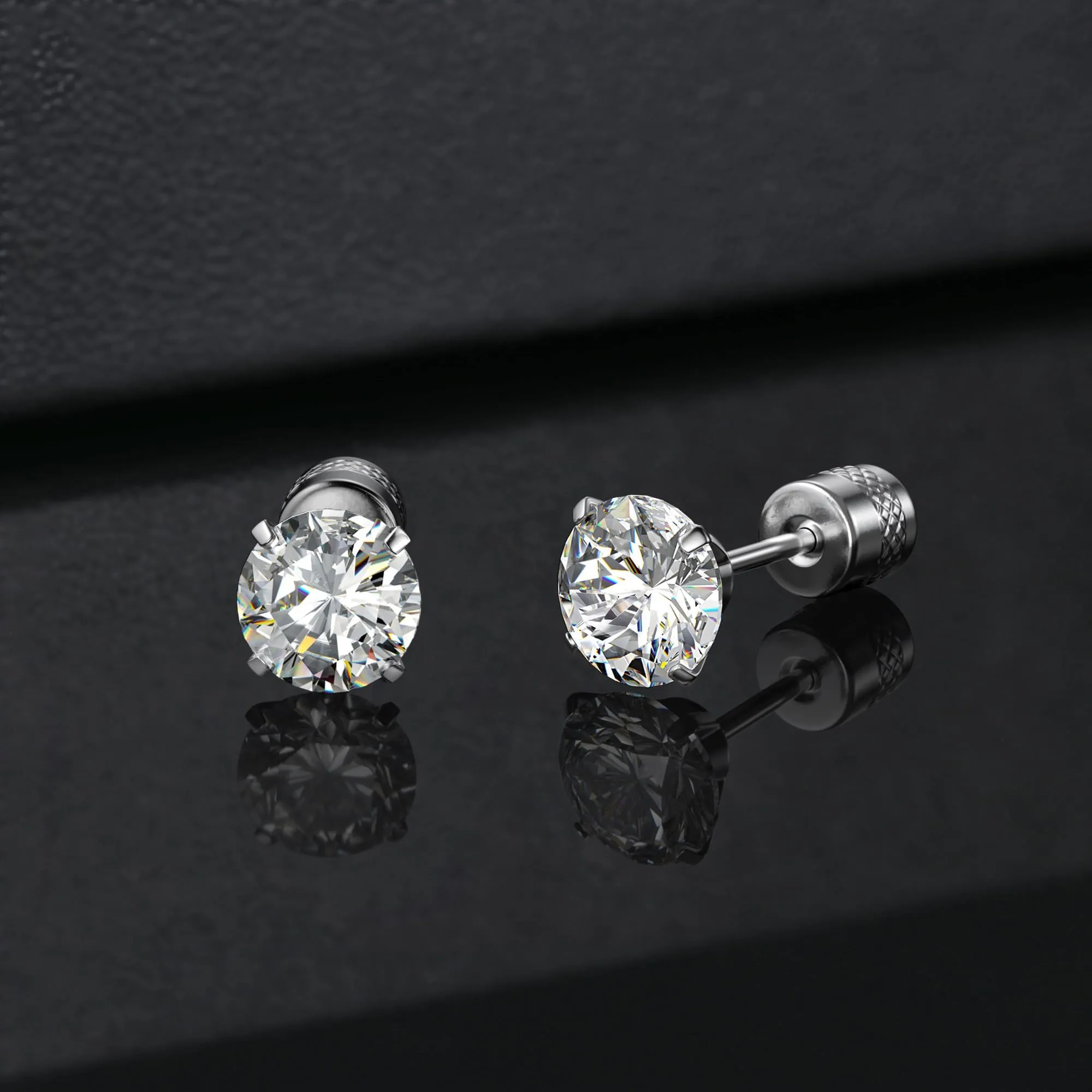 Morfetto Orecchini Titanio G23 Anallergici Con Zircone Cubica Donna Uomo - Piercing Orecchio Helix Trago Conch Titanio Orecchini Punto Luce Orecchie Sensibili Unisex Gioielli Argento 5MM - immagine 5