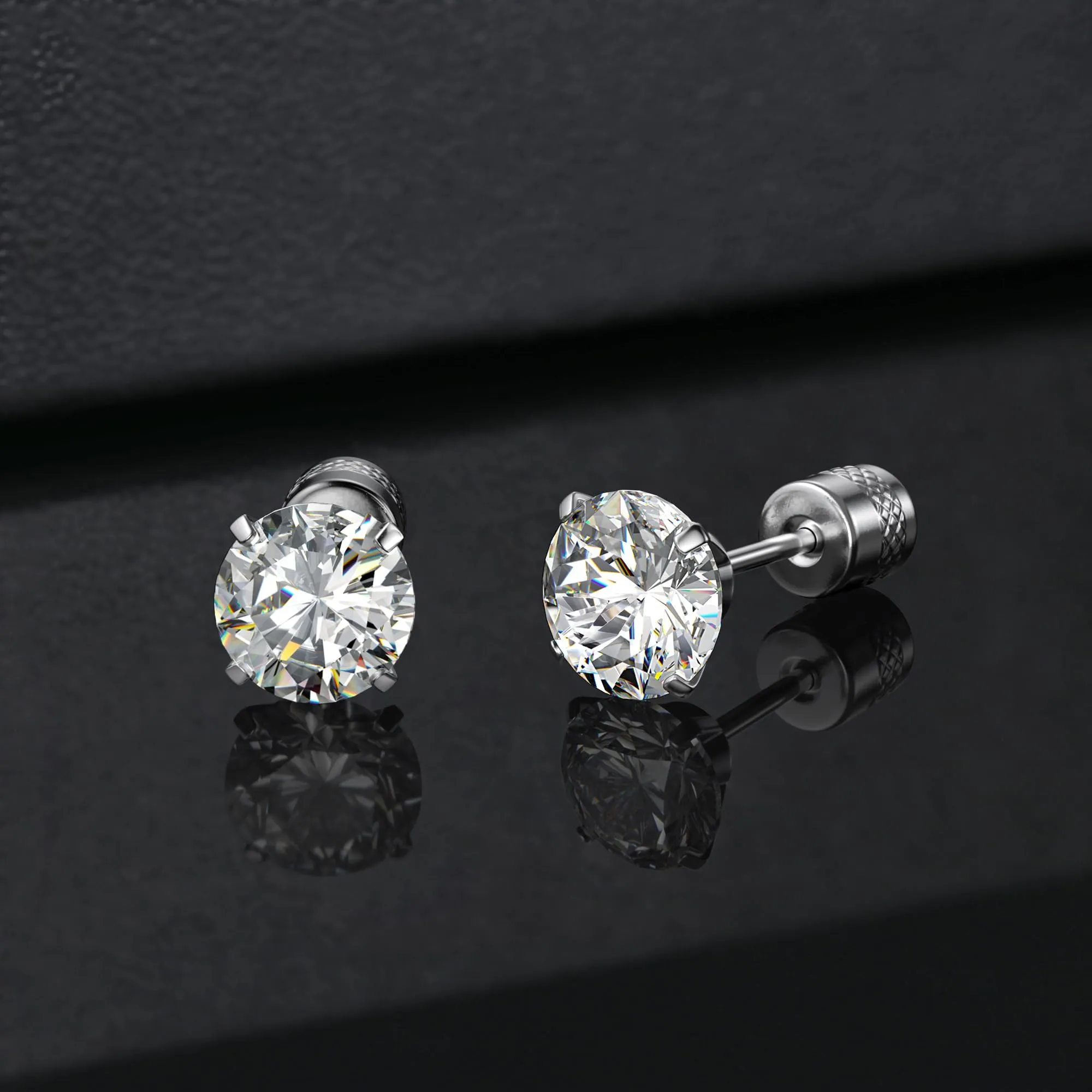 Morfetto Orecchini Titanio G23 Anallergici Con Zircone Cubica Donna Uomo - Piercing Orecchio Helix Trago Conch Titanio Orecchini Punto Luce Orecchie Sensibili Unisex Gioielli Argento 7MM - immagine 5
