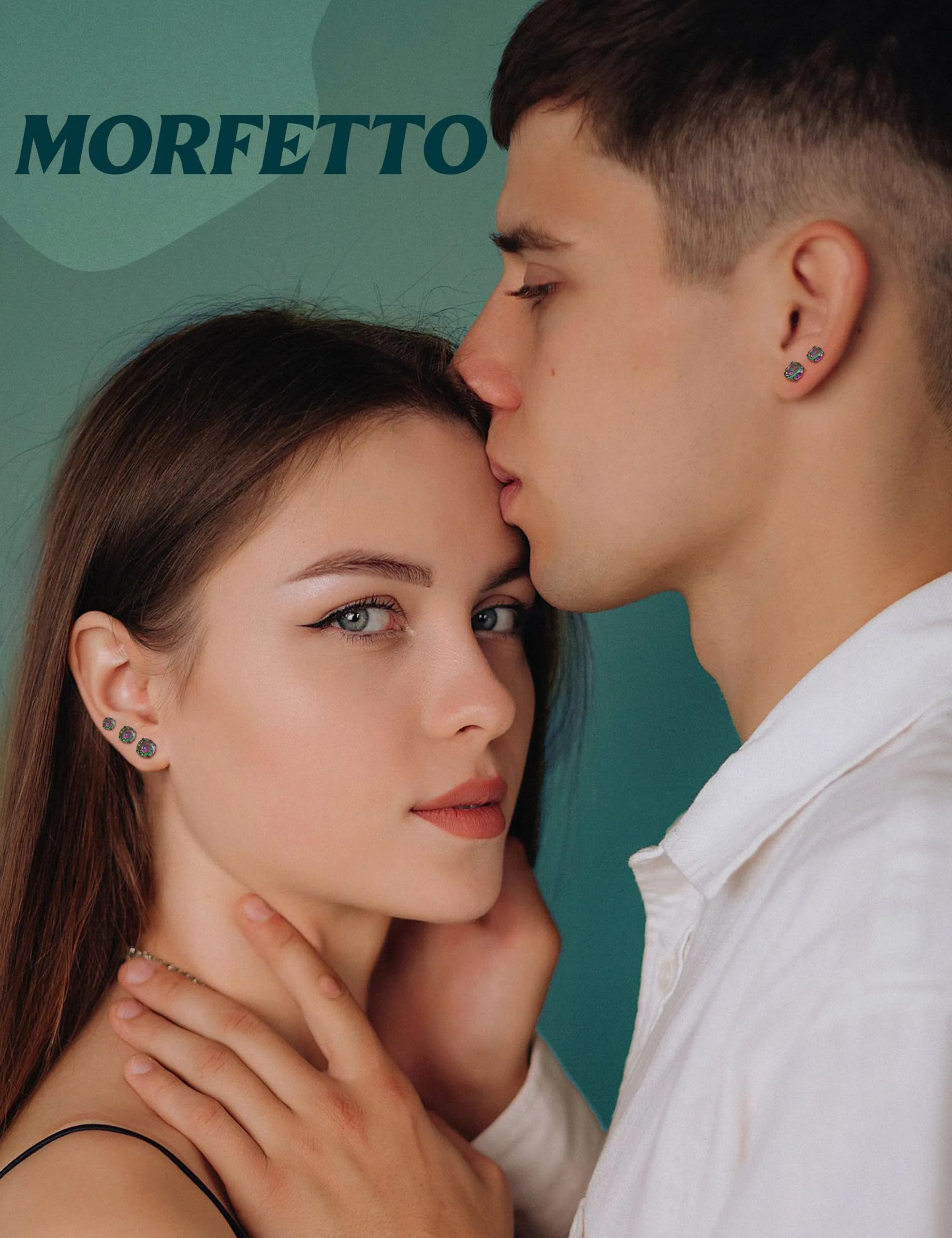 Morfetto Orecchini Titanio G23 Anallergici Con Zircone Cubica Donna Uomo - Piercing Orecchio Helix Trago Conch Titanio Orecchini Punto Luce Orecchie Sensibili Unisex Gioielli Nero Arcobaleno 4MM - immagine 8