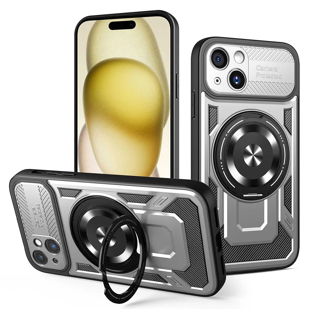 Custodia per Apple iPhone 15, Techsuit, RuggedCam, Grigio - immagine 1