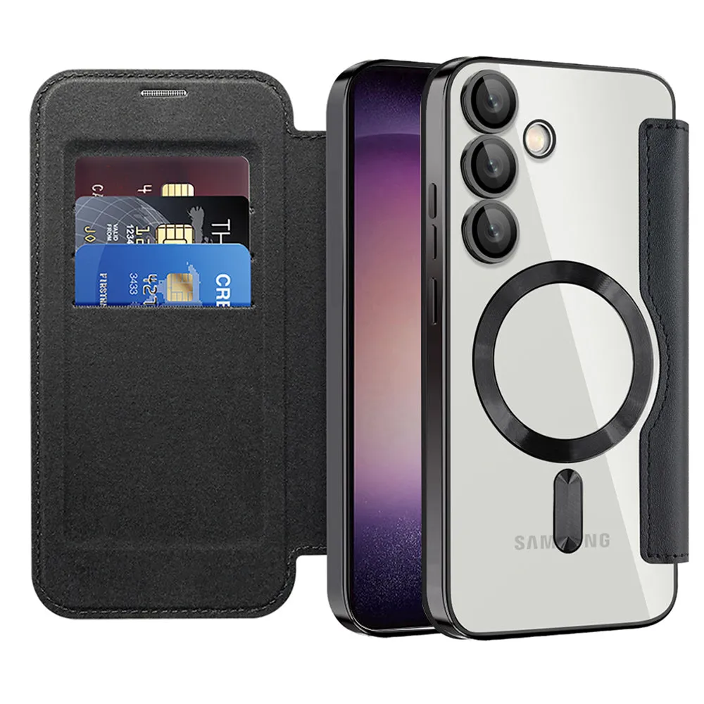 Custodia MagSafe per Samsung Galaxy S23+ S916, Techsuit, SmartMag Book, Nera - immagine 1