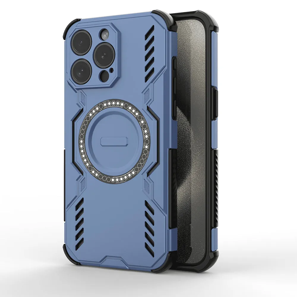 Custodia MagSafe per Apple iPhone 15 Pro, Techsuit, ArmorMag, Blu - immagine 1