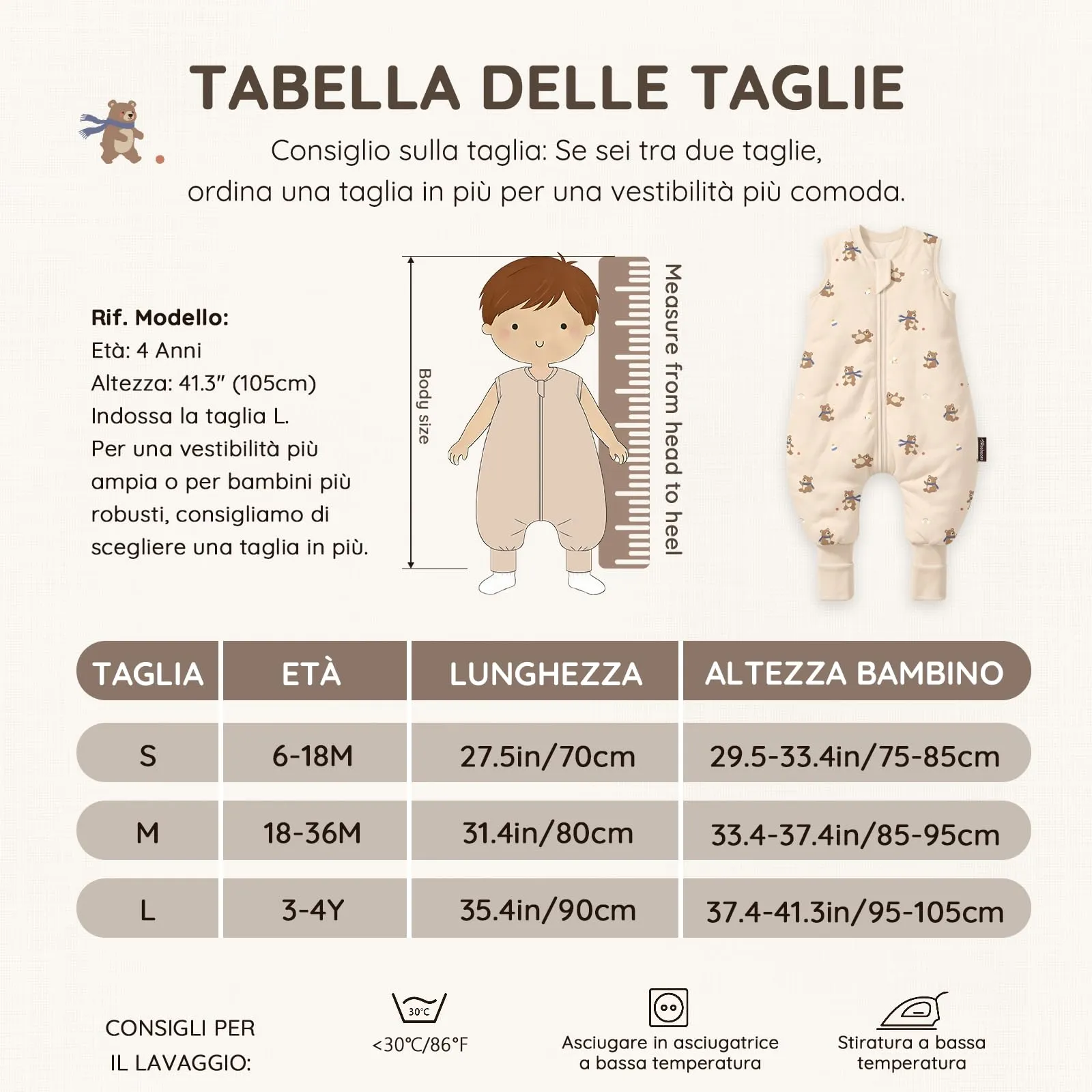 Mosebears Sacco Nanna con Piedini Invernale 2,5 Tog 18-36 Mesi Tutto l'anno Sacco Nanna in Cotone Traspirante per Neonati e Bambini - immagine 7