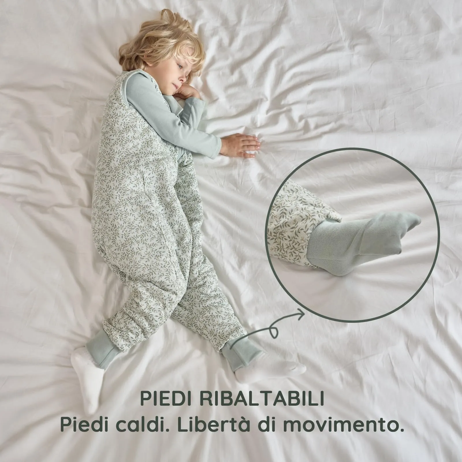 Mosebears Sacco Nanna con Piedini Invernale 2,5 Tog 6-18 Mesi Tutto l'anno Sacco Nanna in Cotone Traspirante per Neonati e Bambini - immagine 7