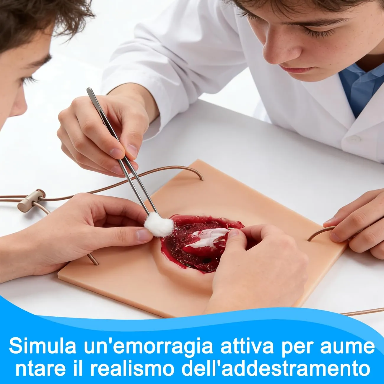 Simulatore indossabile per la gestione delle fratture esposte - Modello di ferita da frattura composta per esercitazioni di sbrigliamento, sutura ed emostasi, kit di simulazione per TCCC ed EMS - immagine 2