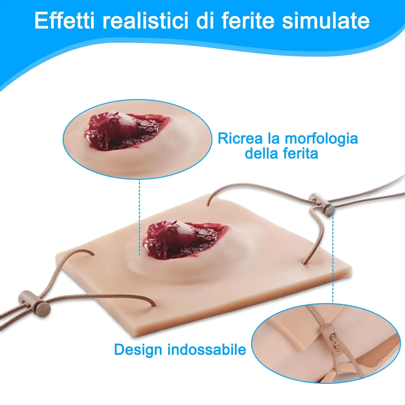 Simulatore indossabile per la gestione delle fratture esposte - Modello di ferita da frattura composta per esercitazioni di sbrigliamento, sutura ed emostasi, kit di simulazione per TCCC ed EMS - immagine 3