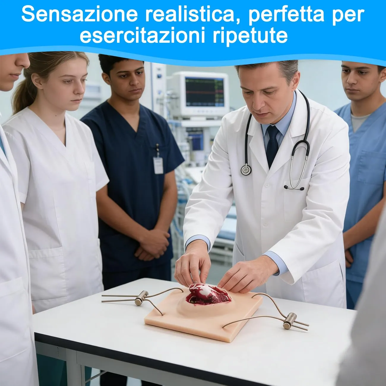 Simulatore indossabile per la gestione delle fratture esposte - Modello di ferita da frattura composta per esercitazioni di sbrigliamento, sutura ed emostasi, kit di simulazione per TCCC ed EMS - immagine 4