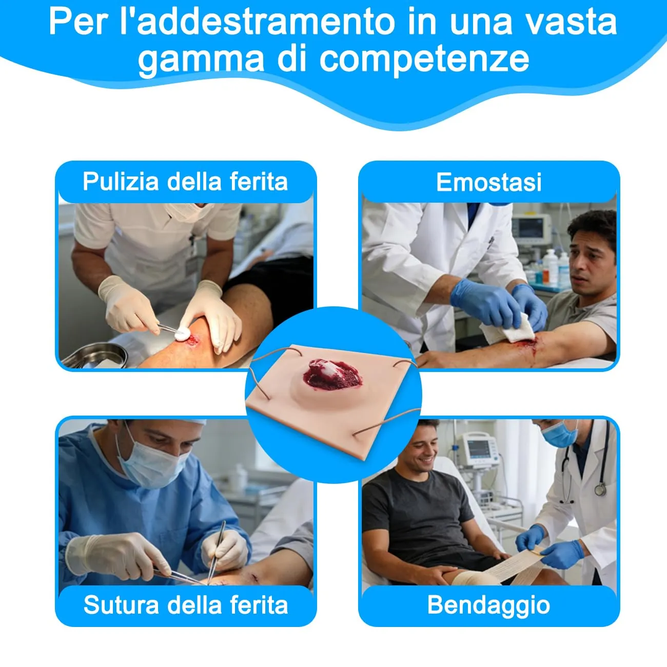 Simulatore indossabile per la gestione delle fratture esposte - Modello di ferita da frattura composta per esercitazioni di sbrigliamento, sutura ed emostasi, kit di simulazione per TCCC ed EMS - immagine 6