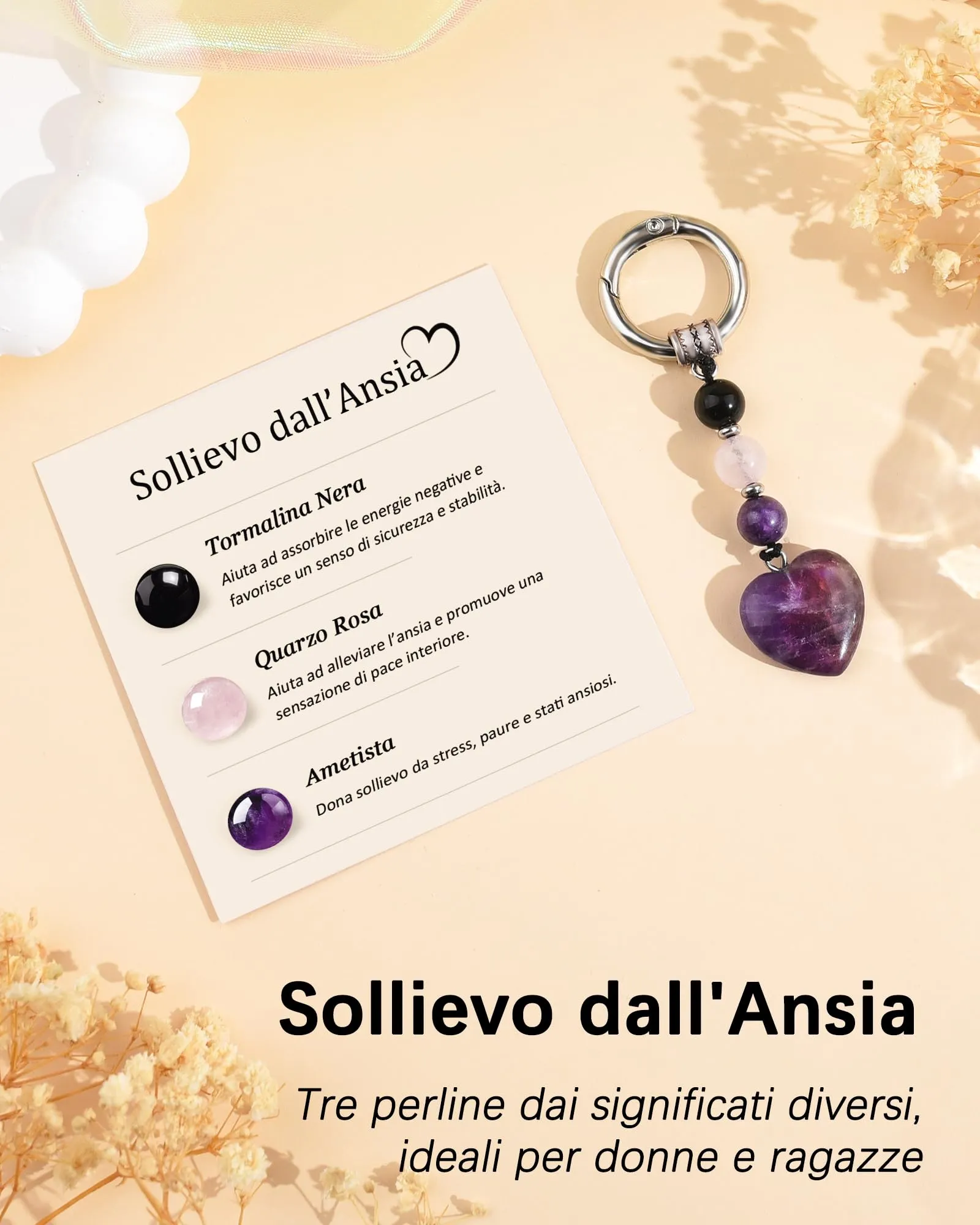 MANVEN Regalo Donna Ragazza Portachiavi Donna Compleanno Sollievo Ansia - immagine 2