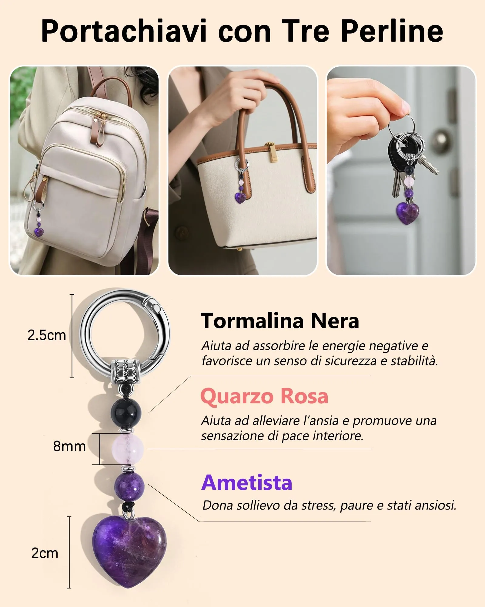 MANVEN Regalo Donna Ragazza Portachiavi Donna Compleanno Sollievo Ansia - immagine 3