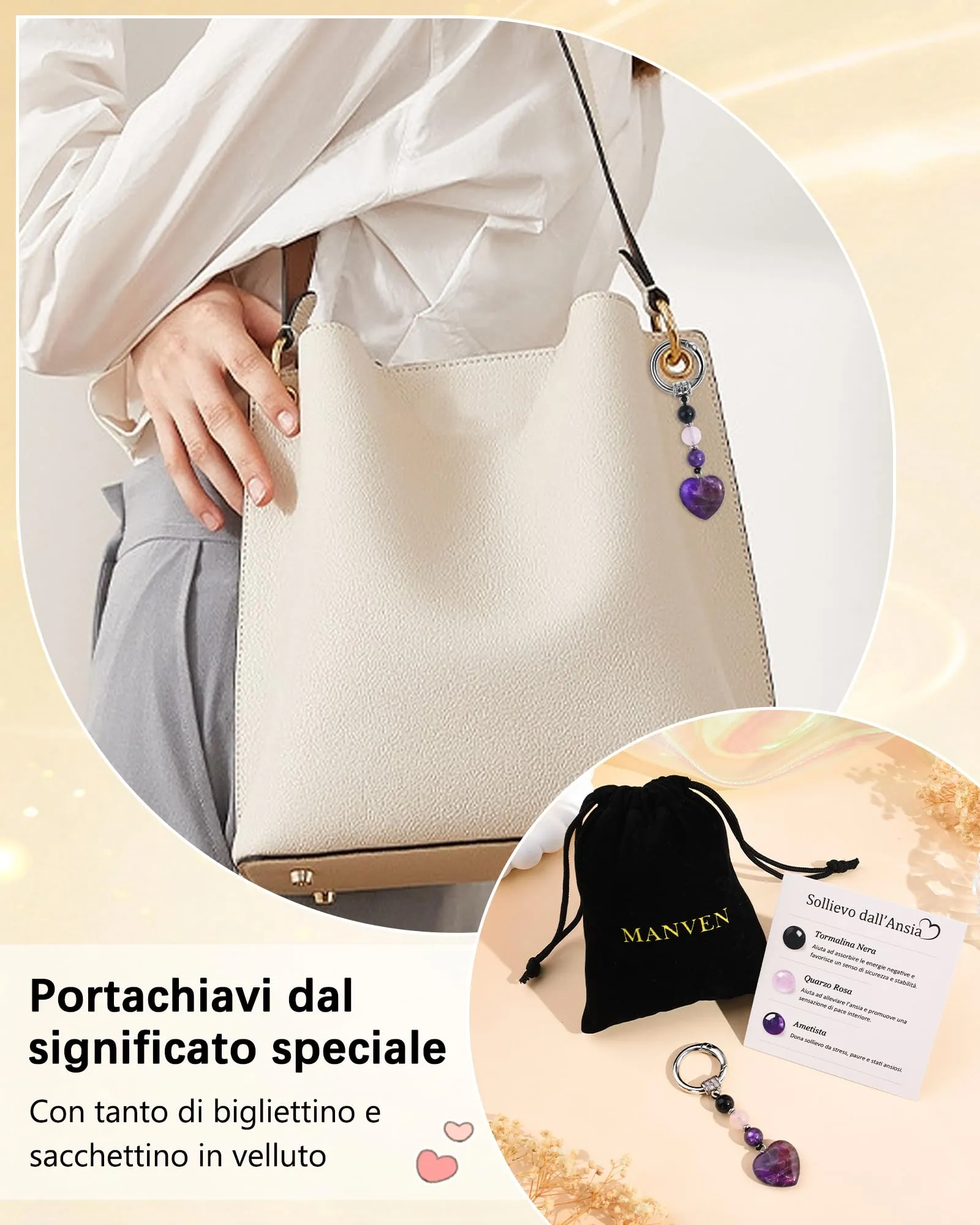 MANVEN Regalo Donna Ragazza Portachiavi Donna Compleanno Sollievo Ansia - immagine 6