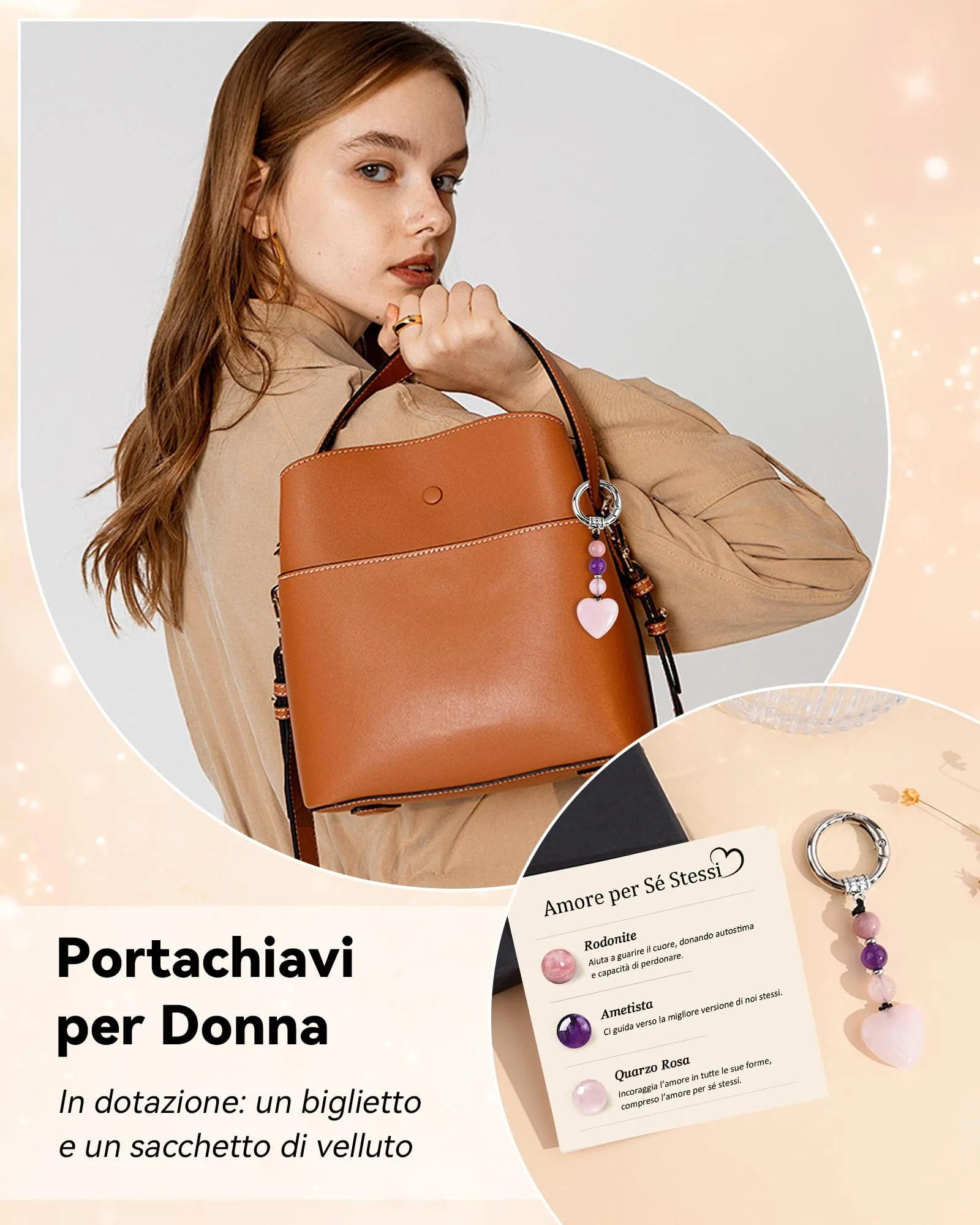 MANVEN Regalo Donna Ragazza Portachiavi Donna Compleanno Amore Sé Stessi - immagine 2