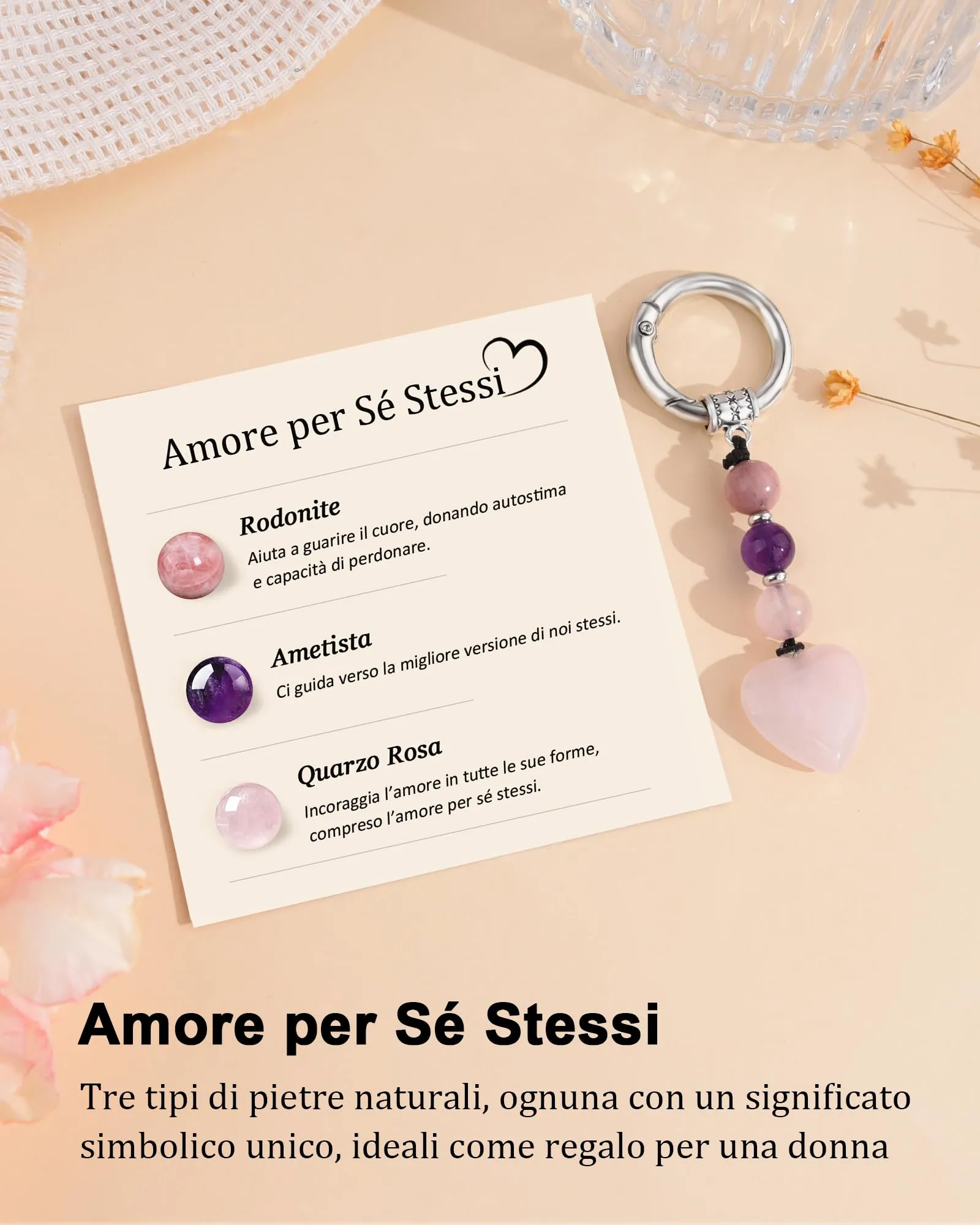 MANVEN Regalo Donna Ragazza Portachiavi Donna Compleanno Amore Sé Stessi - immagine 3
