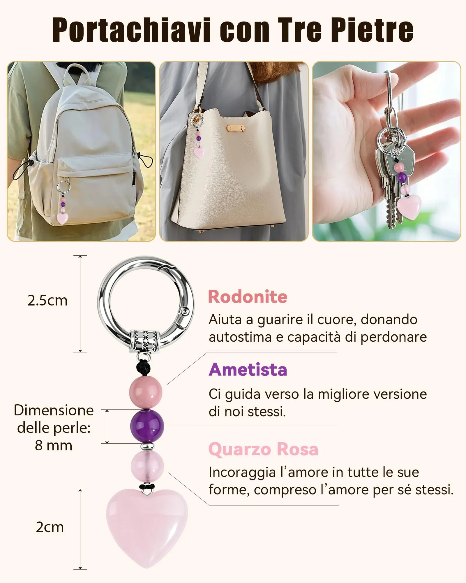 MANVEN Regalo Donna Ragazza Portachiavi Donna Compleanno Amore Sé Stessi - immagine 4