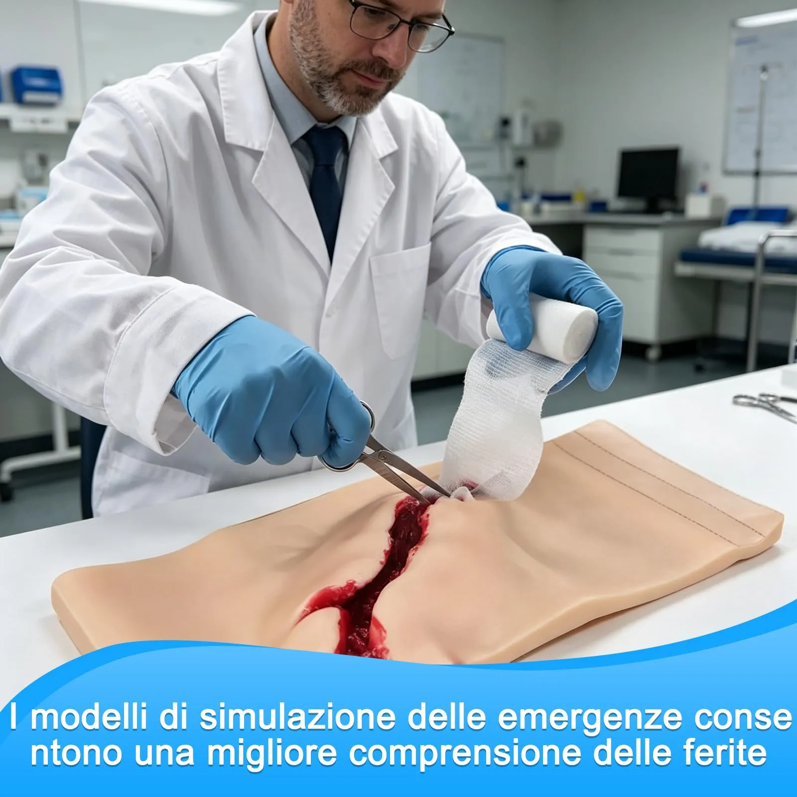 Simulatore indossabile per il trattamento dei traumi alle gambe - Manicotto per ferite agli arti inferiori per esercitazioni con laccio emostatico, controllo dell'emorragia e medicina tattica - immagine 3