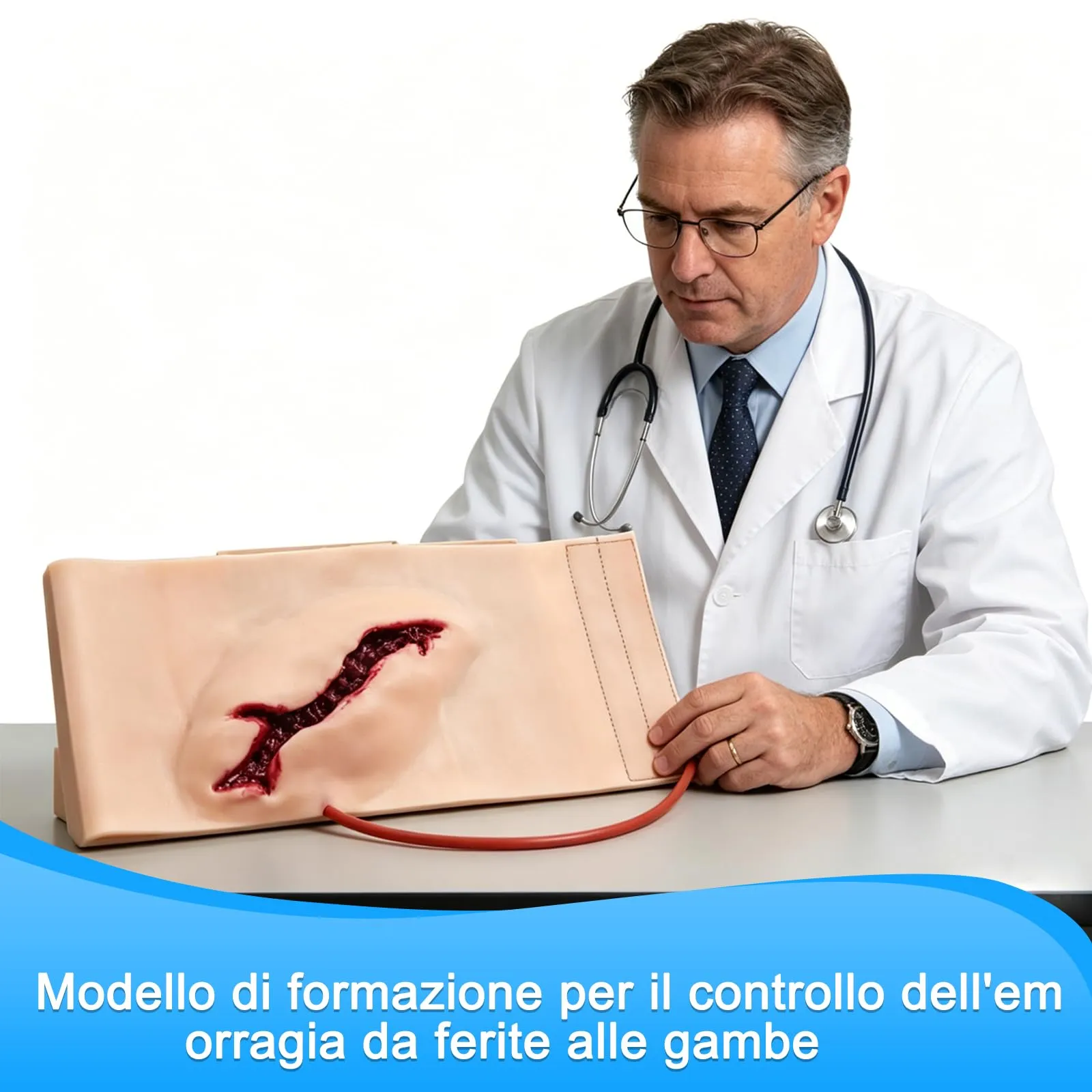 Simulatore indossabile per il trattamento dei traumi alle gambe - Manicotto per ferite agli arti inferiori per esercitazioni con laccio emostatico, controllo dell'emorragia e medicina tattica - immagine 5