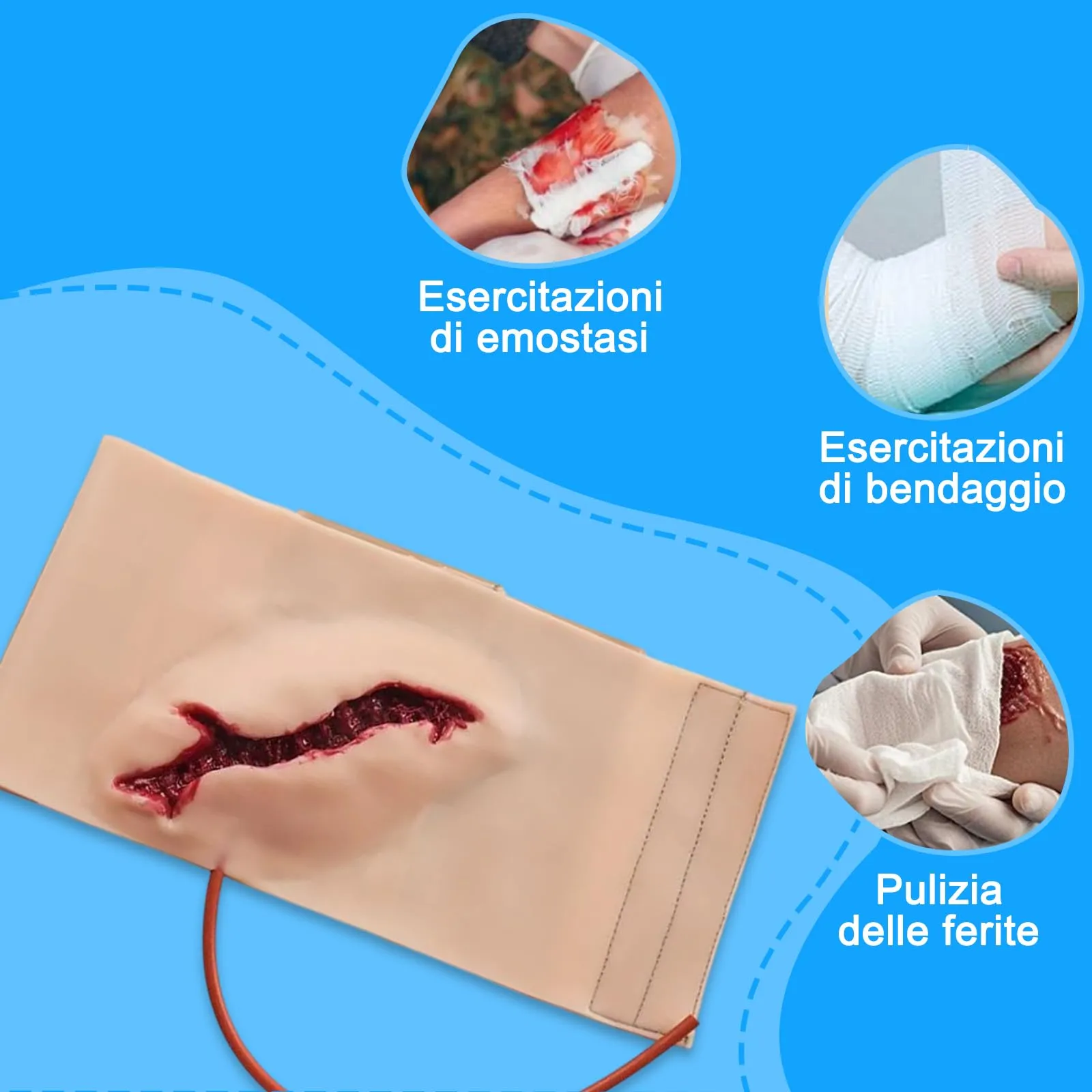 Simulatore indossabile per il trattamento dei traumi alle gambe - Manicotto per ferite agli arti inferiori per esercitazioni con laccio emostatico, controllo dell'emorragia e medicina tattica - immagine 6
