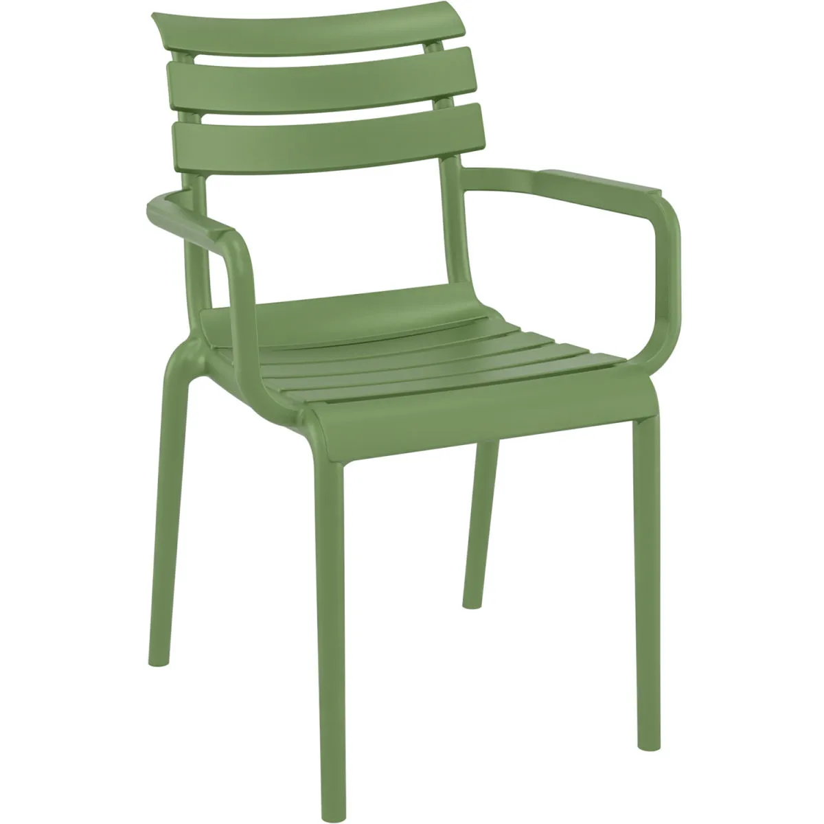 4x Siesta Sedia Helen con braccioli; 58x59x84 cm (LxPxH); verde oliva; 4 pz. / Pacco - immagine 1