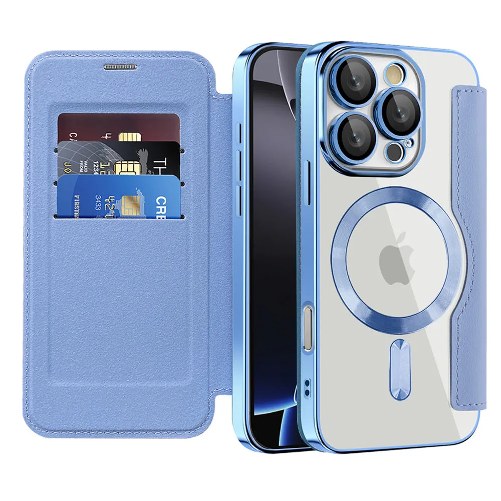 Custodia MagSafe per Apple iPhone 16 Pro Max, Techsuit, SmartMag Book, Blu - immagine 1