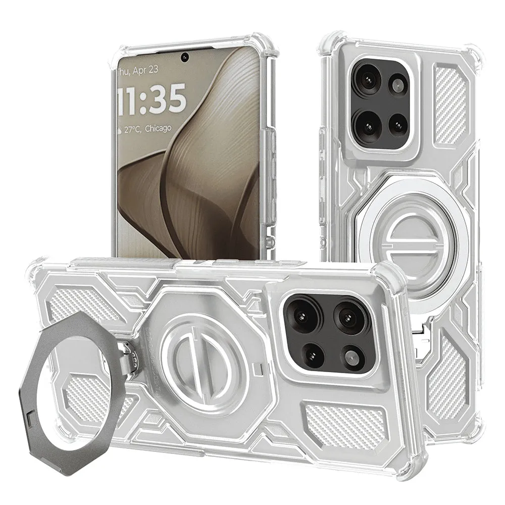Custodia per Motorola Edge 50, Techsuit, Carbon Shield Pro, Bianca - immagine 1