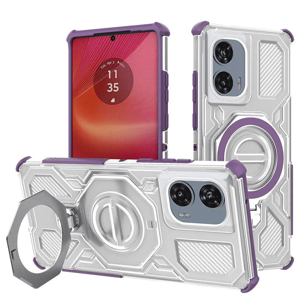 Custodia per Motorola Edge 50 Fusion, Techsuit, Carbon Shield Pro, Viola - immagine 1