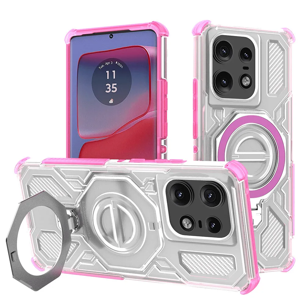 Custodia per Motorola Edge 50 Pro, Techsuit, Carbon Shield Pro, Rosa - immagine 1