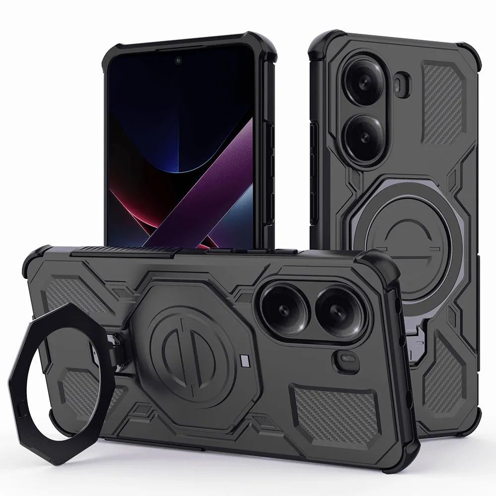 Custodia per Xiaomi Poco X7 Pro, Techsuit, Carbon Shield Pro, Nera - immagine 1