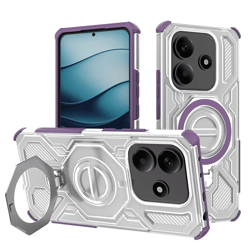 Custodia per Xiaomi Redmi Note 14 5G, Techsuit, Carbon Shield Pro, Viola - immagine 1