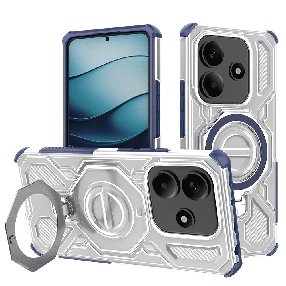 Custodia per Xiaomi Redmi Note 14 5G, Techsuit, Carbon Shield Pro, Blu - immagine 1