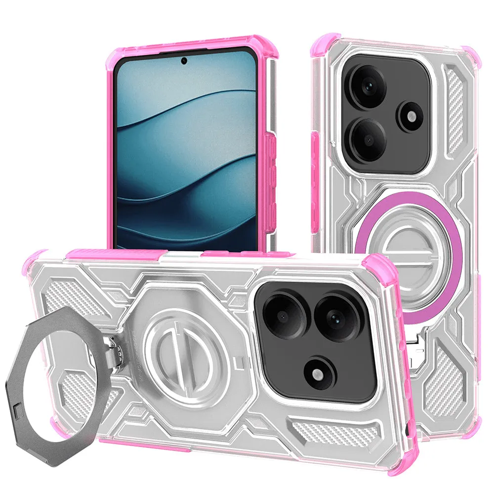 Custodia per Xiaomi Redmi Note 14 5G, Techsuit, Carbon Shield Pro, Rosa - immagine 1
