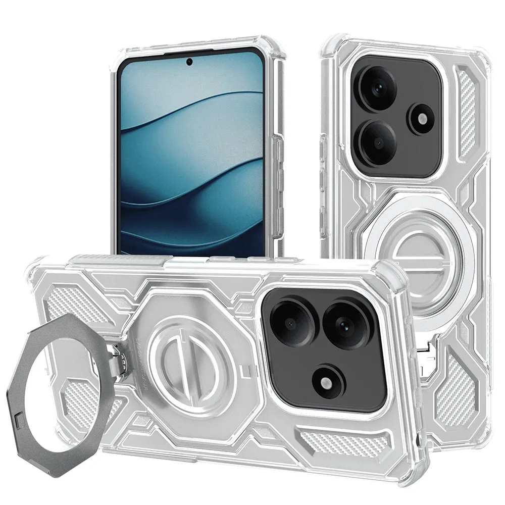 Custodia per Xiaomi Redmi Note 14 5G, Techsuit, Carbon Shield Pro, Bianca - immagine 1