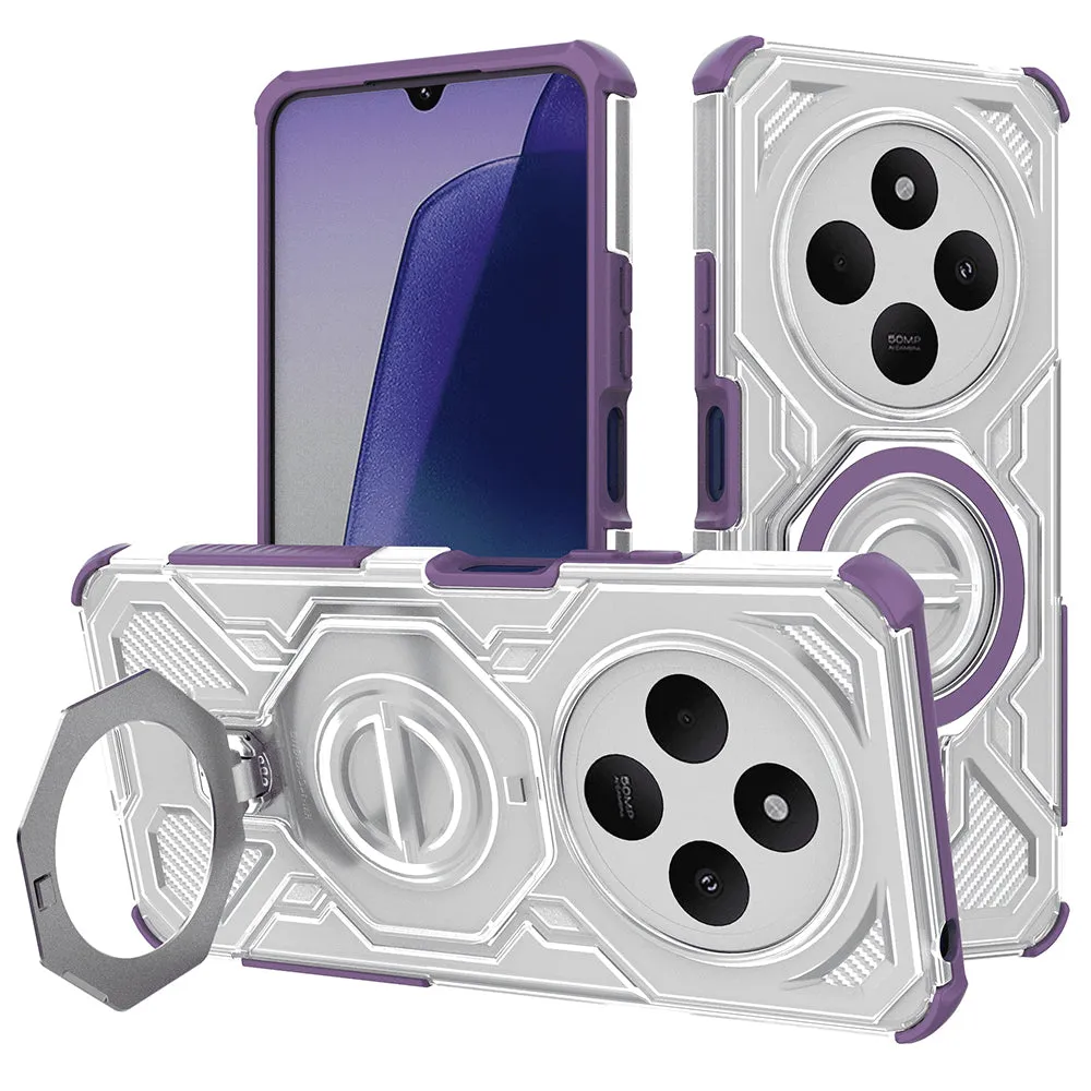 Custodia per Xiaomi Poco C75 / Redmi 14C, Techsuit, Carbon Shield Pro, Viola - immagine 1