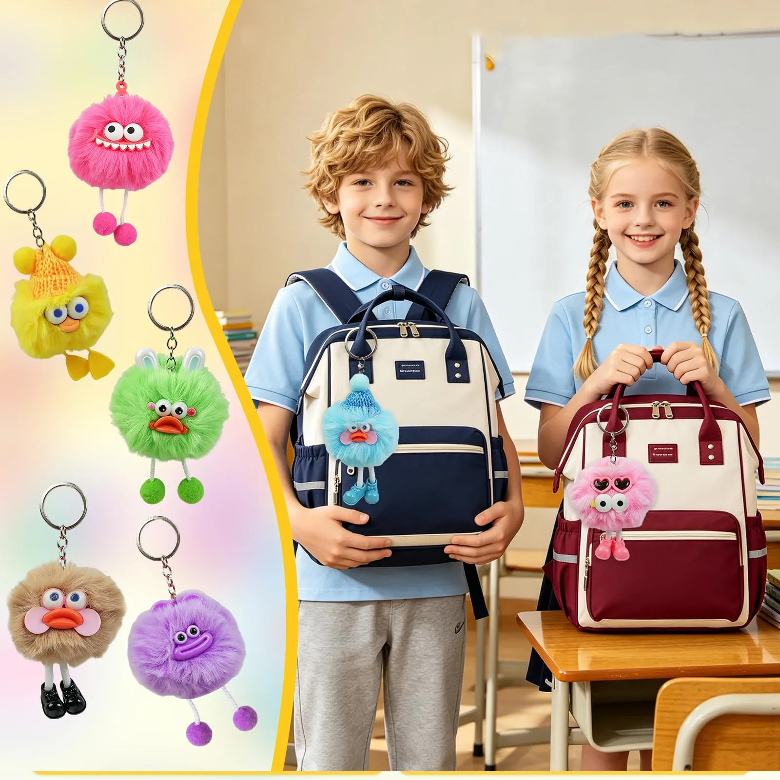ZMLM Portachiavi Bambini, Pack 24 Gadget Compleanno Bambini Carino - immagine 2