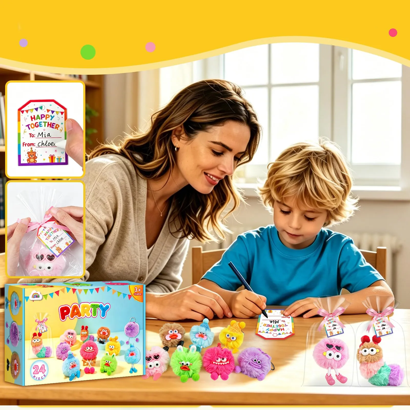 ZMLM Portachiavi Bambini, Pack 24 Gadget Compleanno Bambini Carino - immagine 5