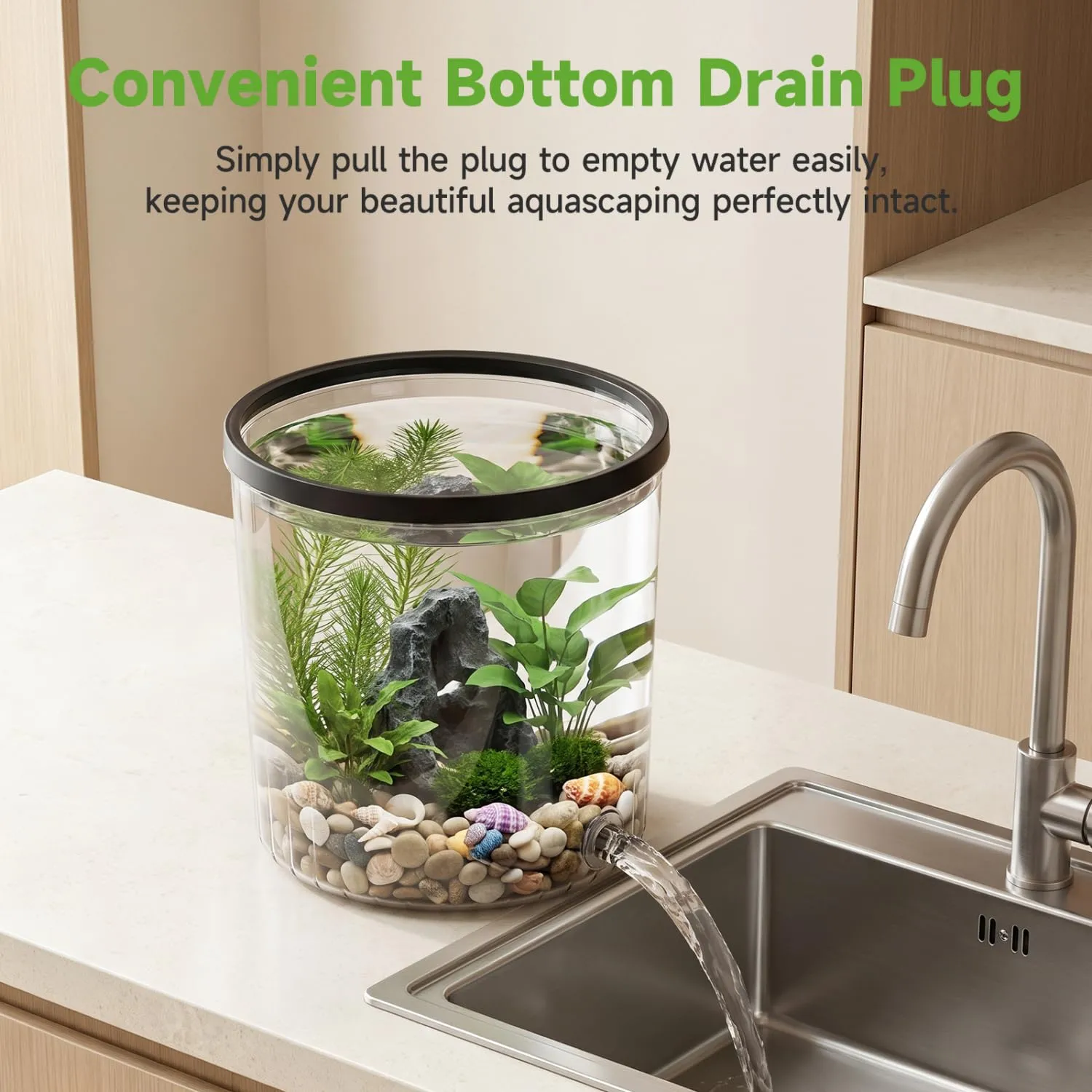 Nobleza Piccolo Acquario in Plastica 4L per Betta Decorazione - immagine 3