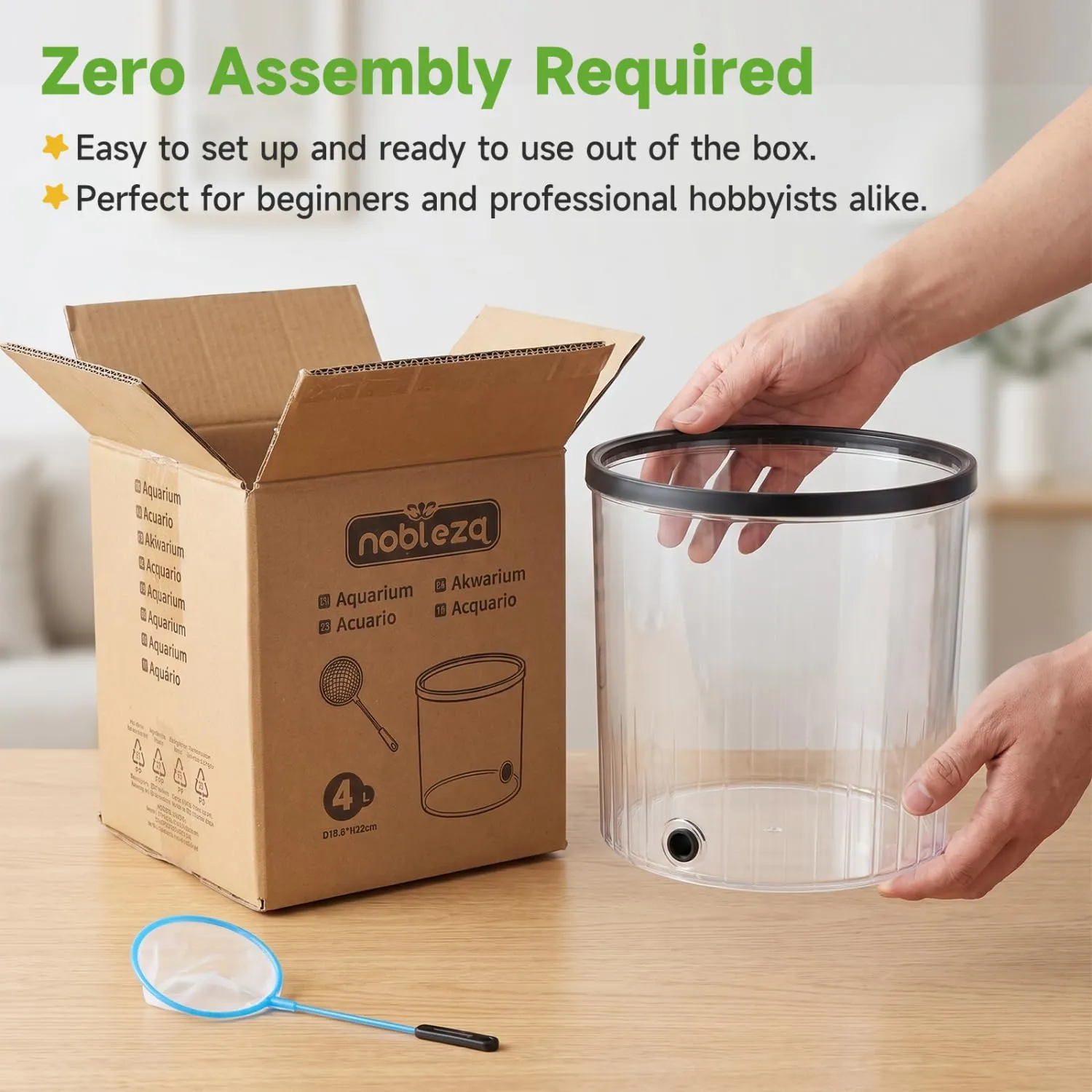 Nobleza Piccolo Acquario in Plastica 4L per Betta Decorazione - immagine 4