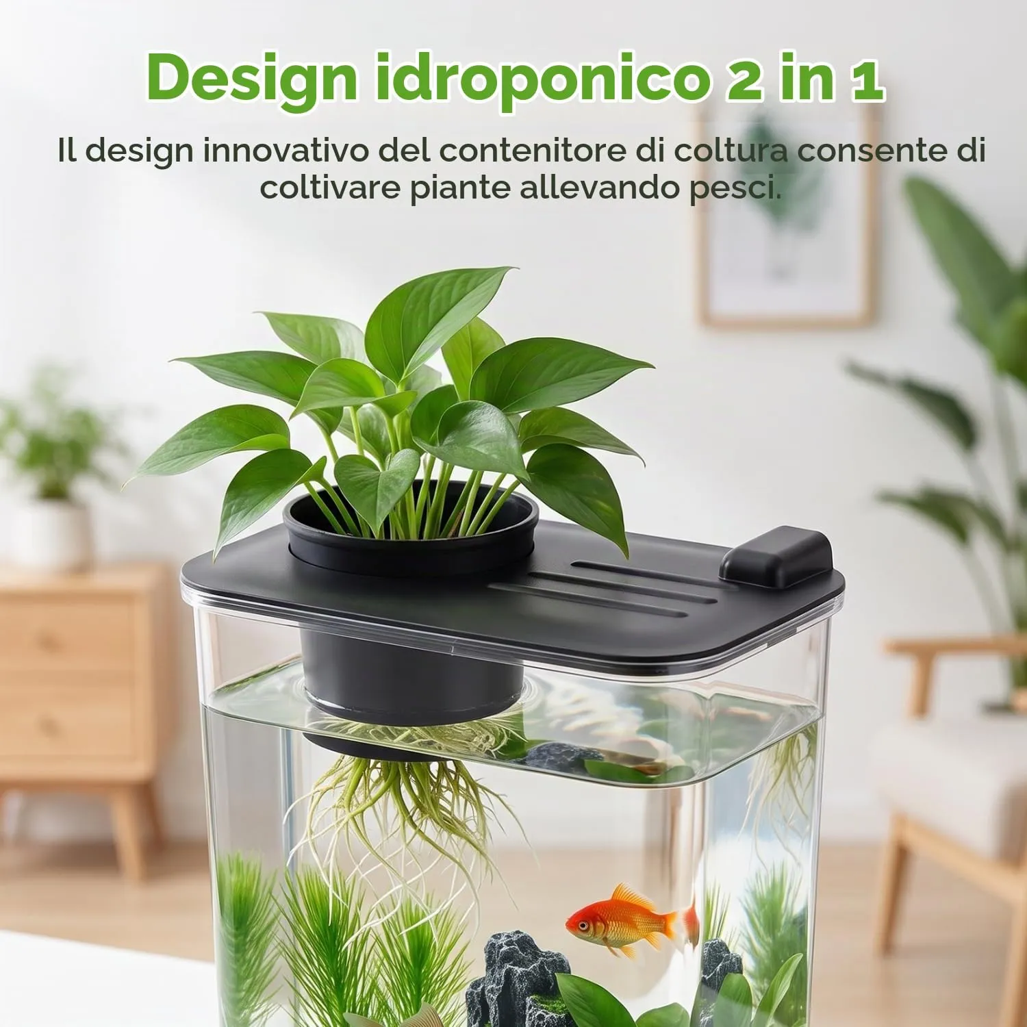 Nobleza Piccolo Acquario in Plastica 2.8L per Betta Decorazione - immagine 3