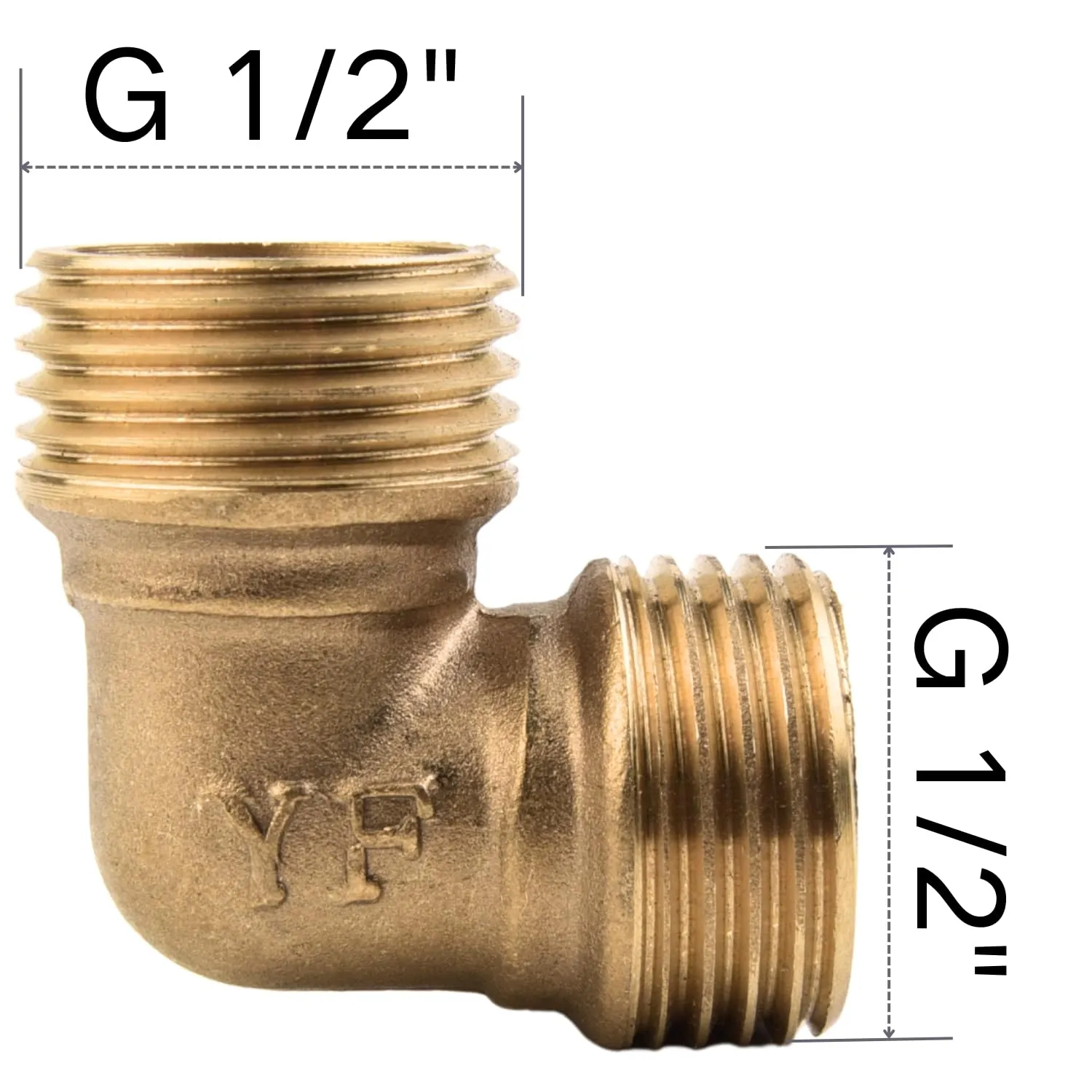 4 Pezzi Raccordo Gomito 90° in Ottone, Filetto G 1/2" Doppio Maschio, Parete Ispessita Anticorrosivo, Tenuta Stagna per Idraulica, Sanitari e Riscaldamento - immagine 2