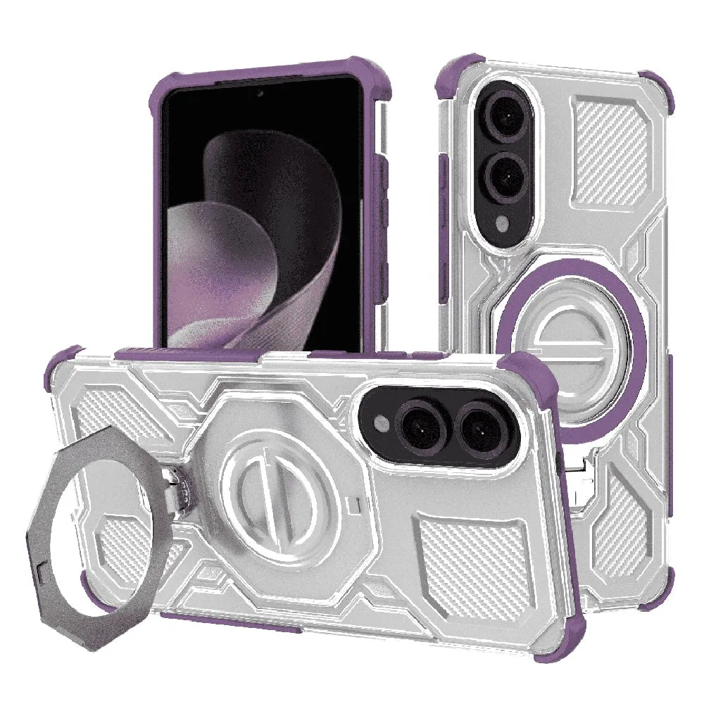 Custodia per Samsung Galaxy S25 Edge S937, Techsuit, Carbon Shield Pro, Viola - immagine 1