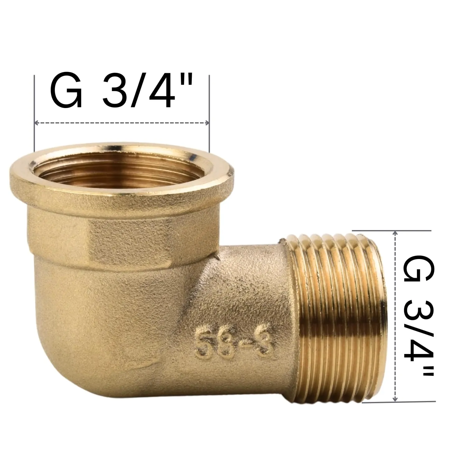 4 Pezzi Raccordo Gomito 90° in Ottone, Filetto G 3/4" Femmina x Maschio, Parete Ispessita Anticorrosivo, Tenuta Stagna per Idraulica, Sanitari e Riscaldamento - immagine 2