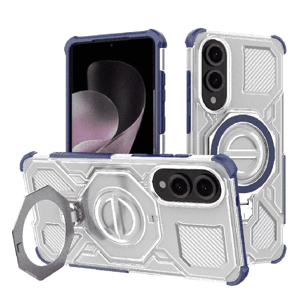Custodia per Samsung Galaxy S25 Edge S937, Techsuit, Carbon Shield Pro, Blu - immagine 1