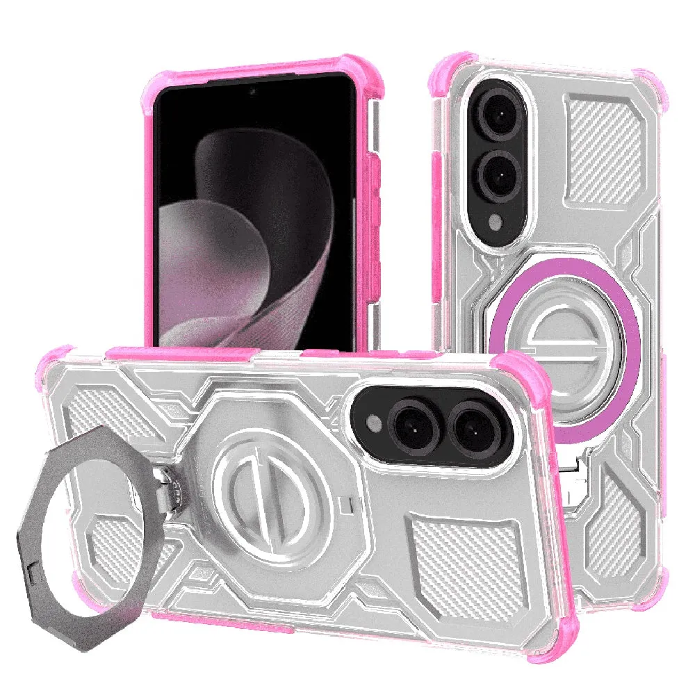 Custodia per Samsung Galaxy S25 Edge S937, Techsuit, Carbon Shield Pro, Rosa - immagine 1