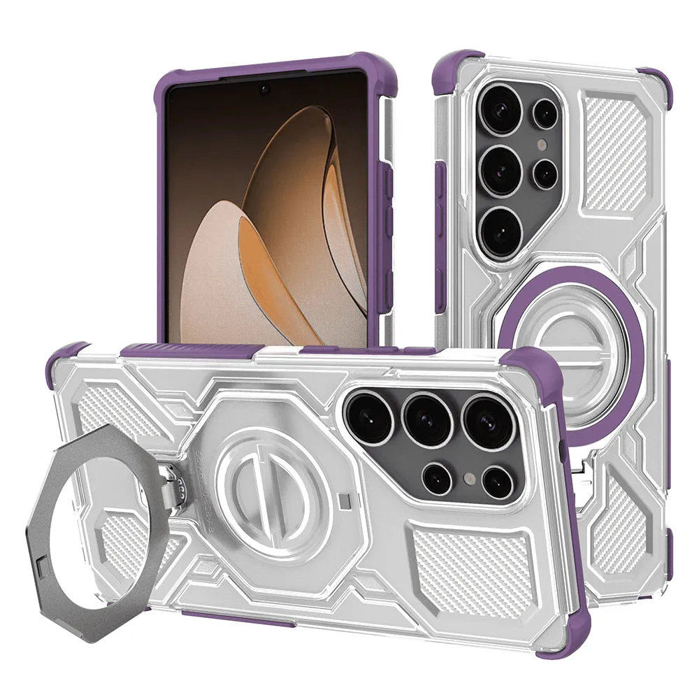 Custodia per Samsung Galaxy S25 Ultra S938, Techsuit, Carbon Shield Pro, Viola - immagine 1
