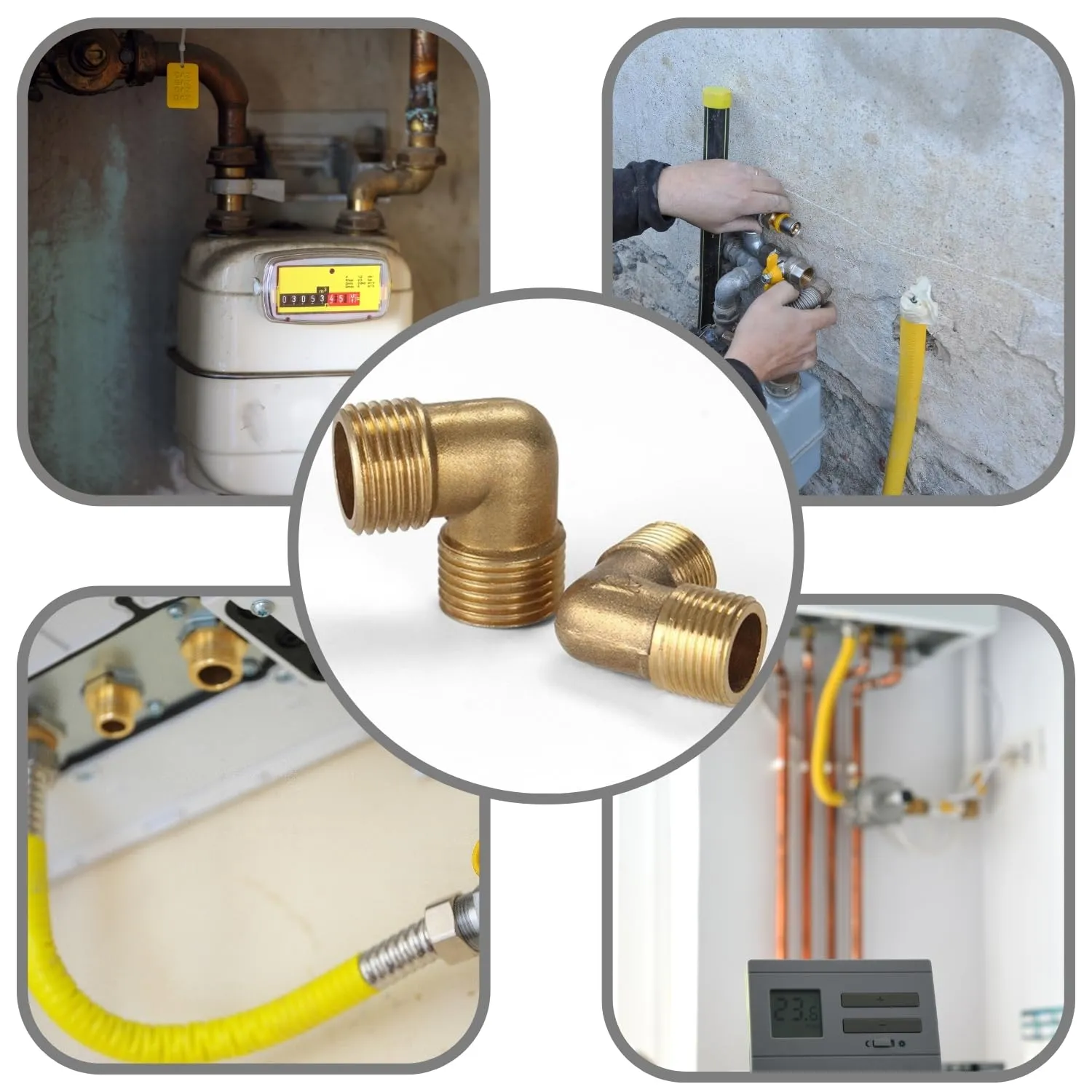 4 Pezzi Raccordo Gomito 90° in Ottone, Filetto G 3/4" Doppio Maschio, Parete Ispessita Anticorrosivo, Tenuta Stagna per Idraulica, Sanitari e Riscaldamento - immagine 7